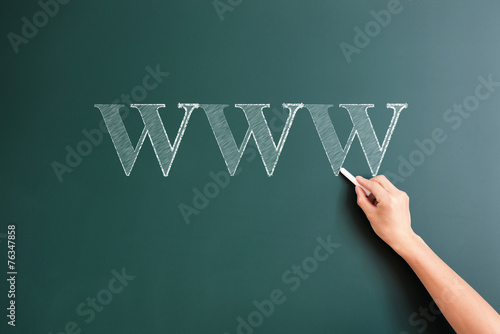 www written on blackboard photo