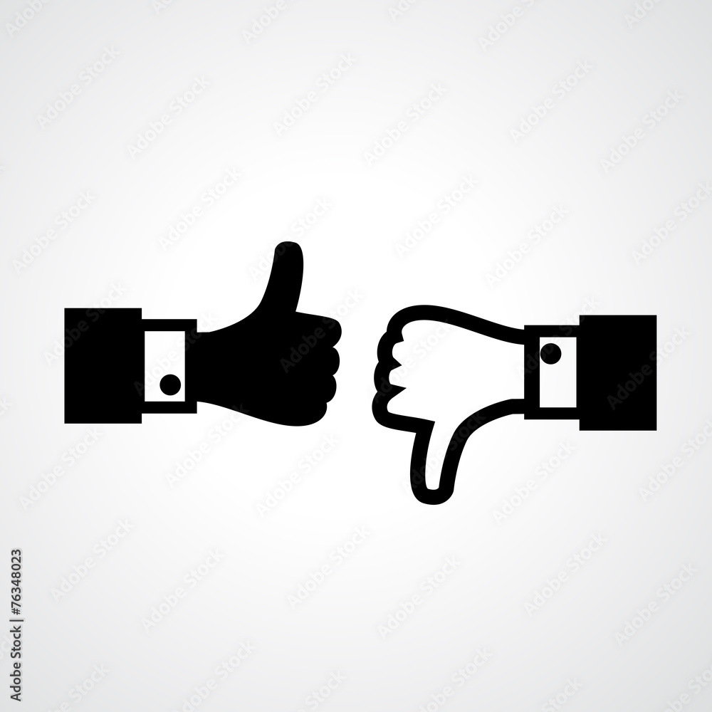 Thumbs up and down icon vector Thumbs up and down icon vector