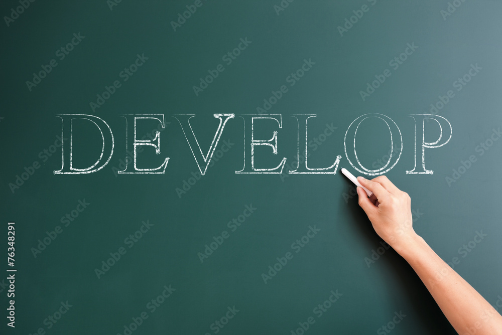develop written on blackboard develop written on blackboard