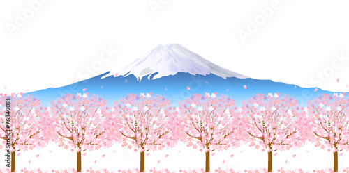 富士山 桜 背景