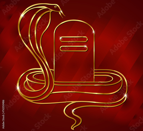 Illustration of divine Shivling of lord shiva with red glow