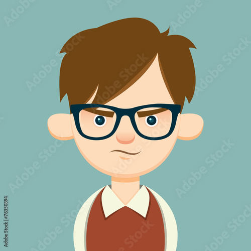 angry young hipster. vector illustration. eps10