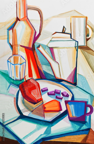 Still life on green cloth