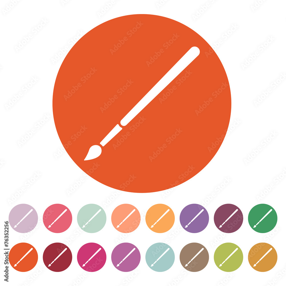 The brush icon. Brush symbol. Flat. Vector The brush icon. Brush symbol. Flat. Vector