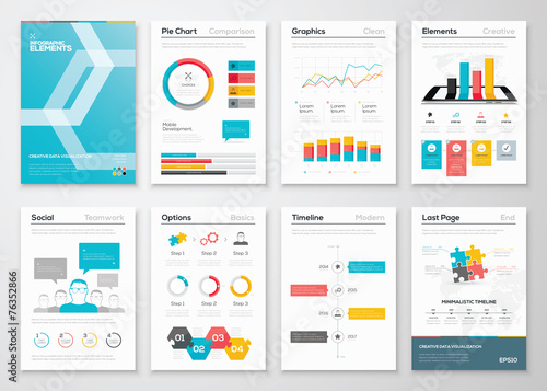 Infographic flyer and brochure designs and web templates vectors