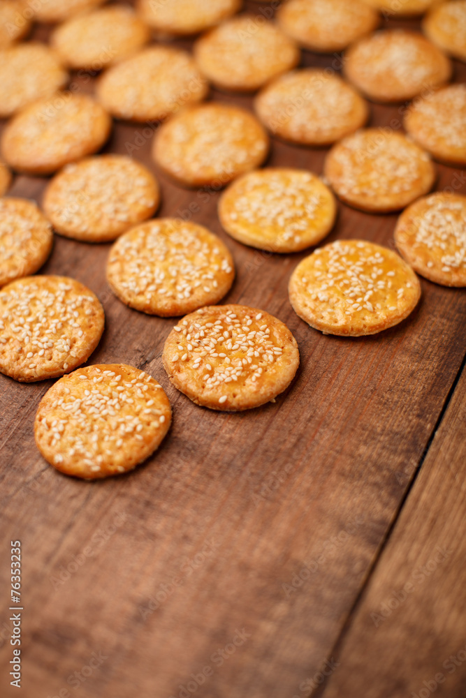 Cheese Biscuits on wooden background Cheese Biscuits on wooden background