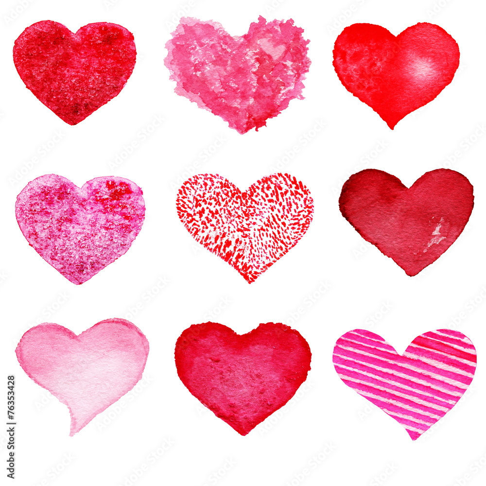 Hand drawn Valentine's day hearts set. Design elements - Collect