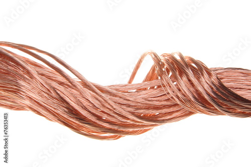 Copper wire, the concept of the energy industry photo