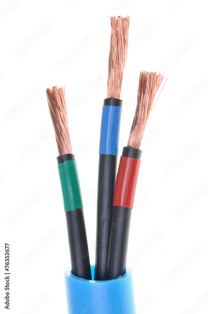 Fototapeta premium Cables used in electrical wiring installation