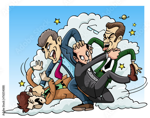фотографія Four men brawl