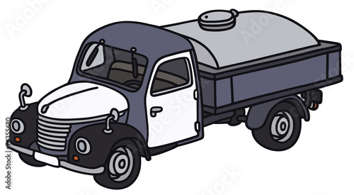Hand drawing of a classic dairy  tank  t ruck - not a real model