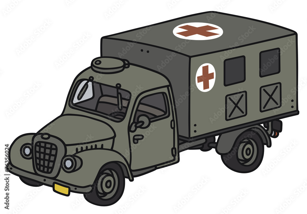 Obraz premium Classic military ambulance - not a real model