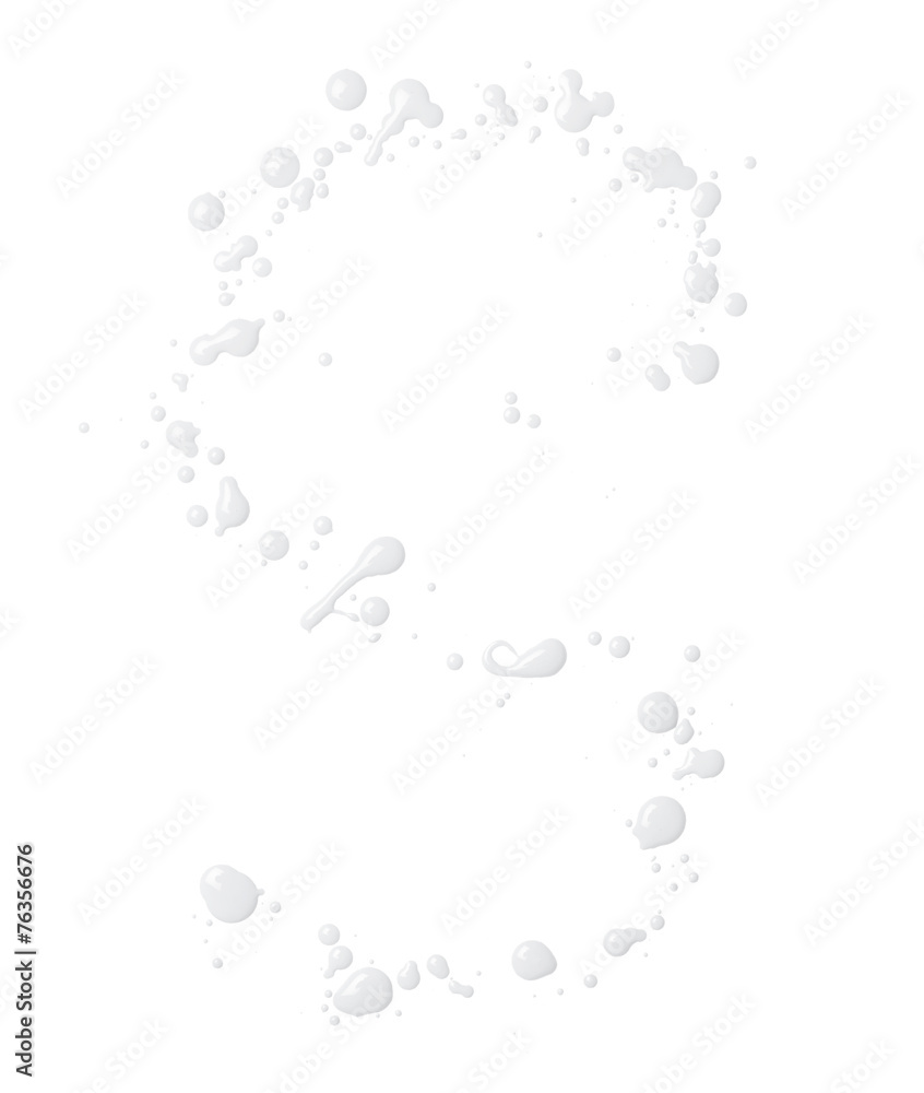 Letter made with the paint drops