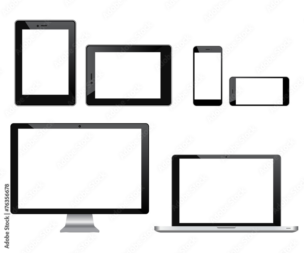 High quality set of modern technology devices High quality set of modern technology devices