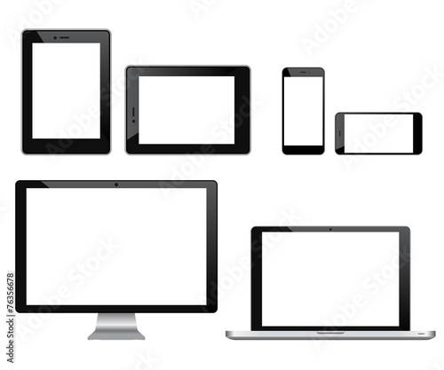 High quality set of modern technology devices photo