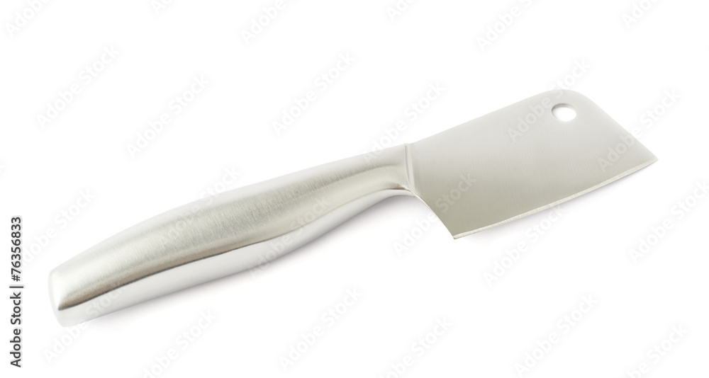 Fototapeta premium Steel kitchen cleaver knife isolated