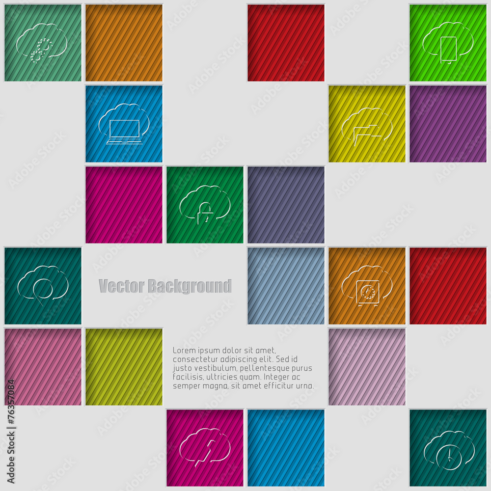 Squares background with infographic elements