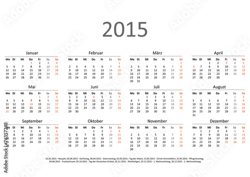 Kalender 2015 Jahresplaner Jahreskalender Taschenkalender