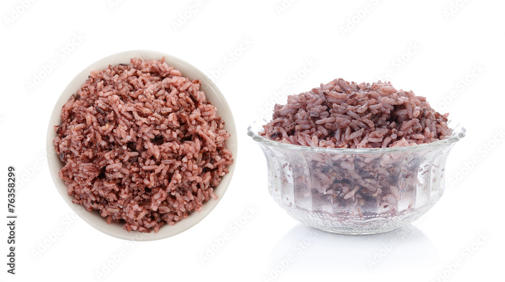cooked riceberry isolate one white cooked riceberry isolate one white