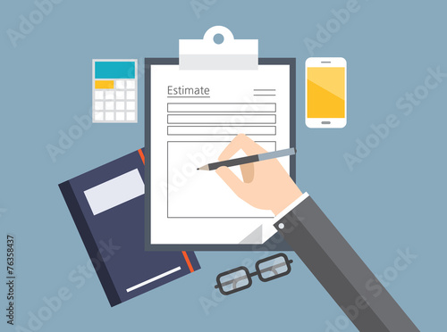 estimate hand concept flat design