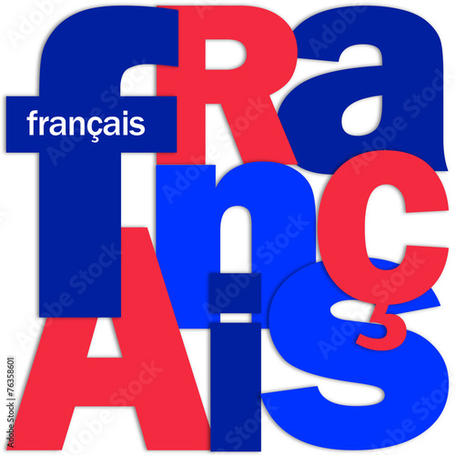 Mosaïque de Lettres "FRANCAIS" (langues traduction français)