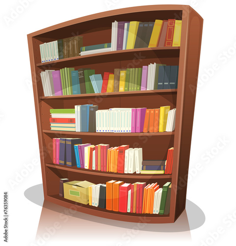 Cartoon Library Bookshelf