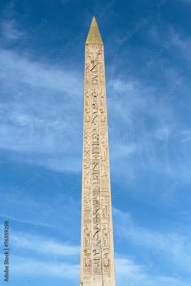 Paris  - Egyptian Luxor obelisk  on Place de la Concorde.
