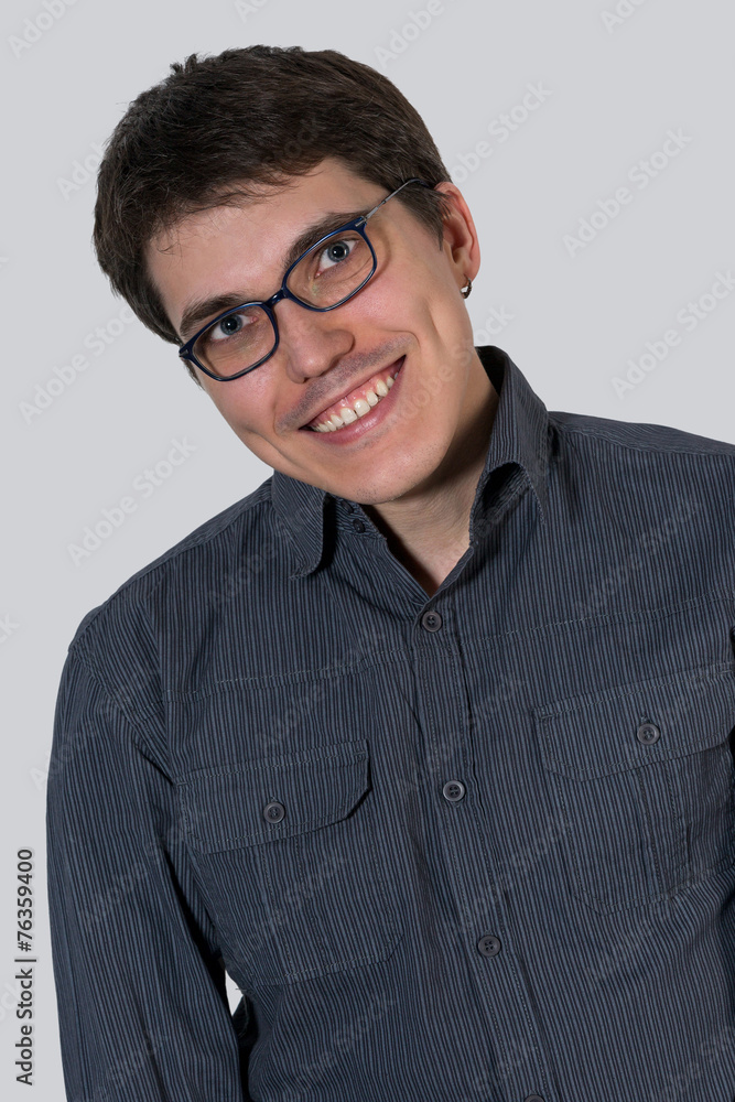Cheerful young man in glasses Cheerful young man in glasses