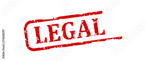 Oval red stamp with the word "legal" - vector svg
