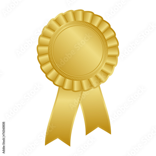 gold blank award rosette with ribbon