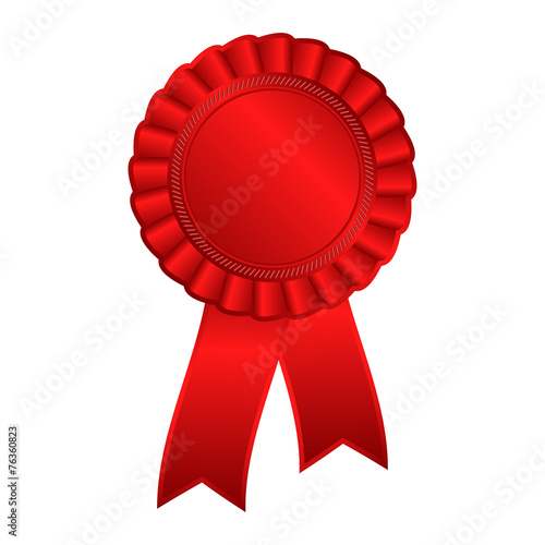 red blank award rosette with ribbon