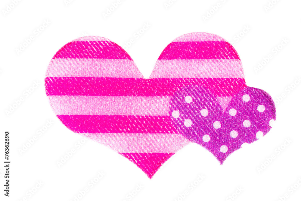 Two hearts made of cloth Two hearts made of cloth