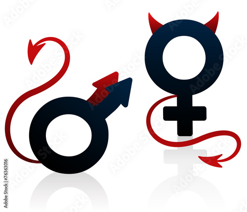 Bad Girl Bad Guy Devil Symbol