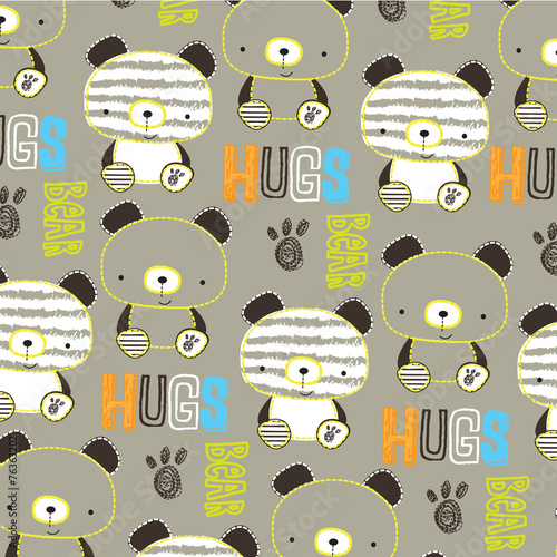 teddy bear hugs pattern vector illustration