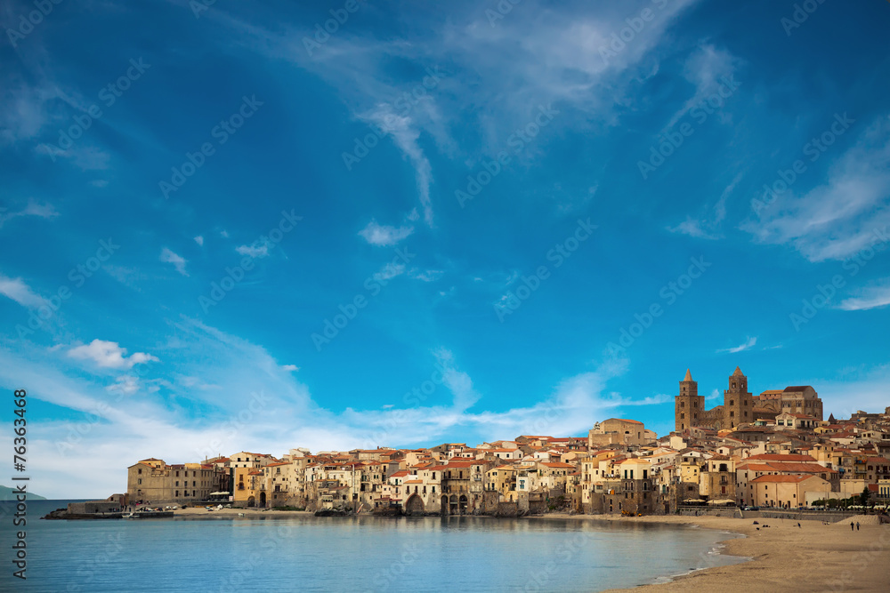 beautiful view of of Cefalu old town