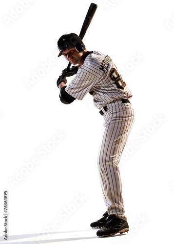 Photography isolated on white professional baseball player