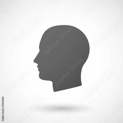 male head  icon on white background
