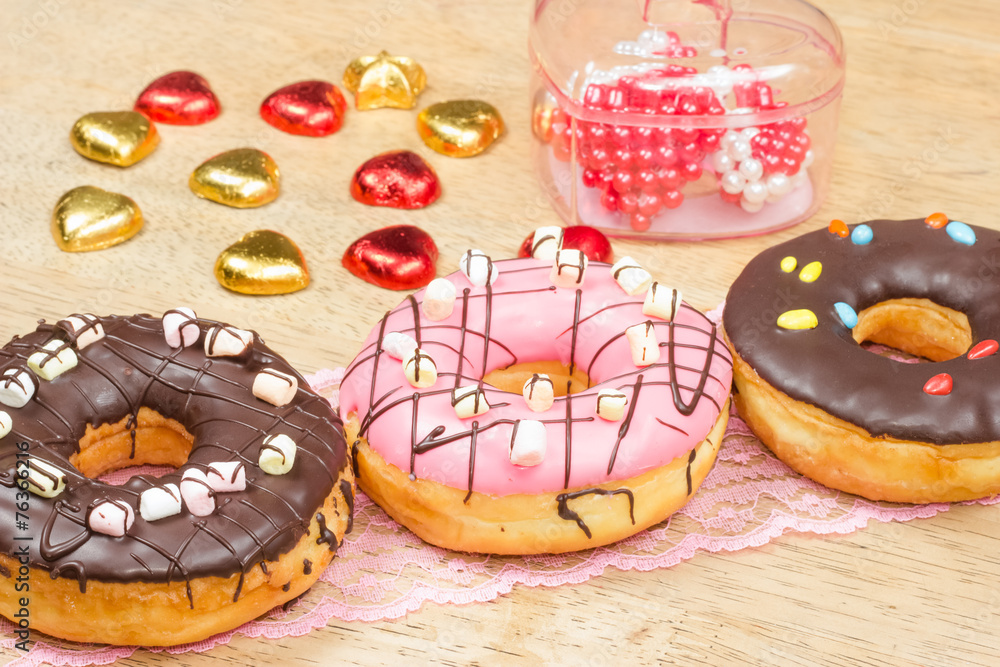 donut with heart for decoration donut with heart for decoration