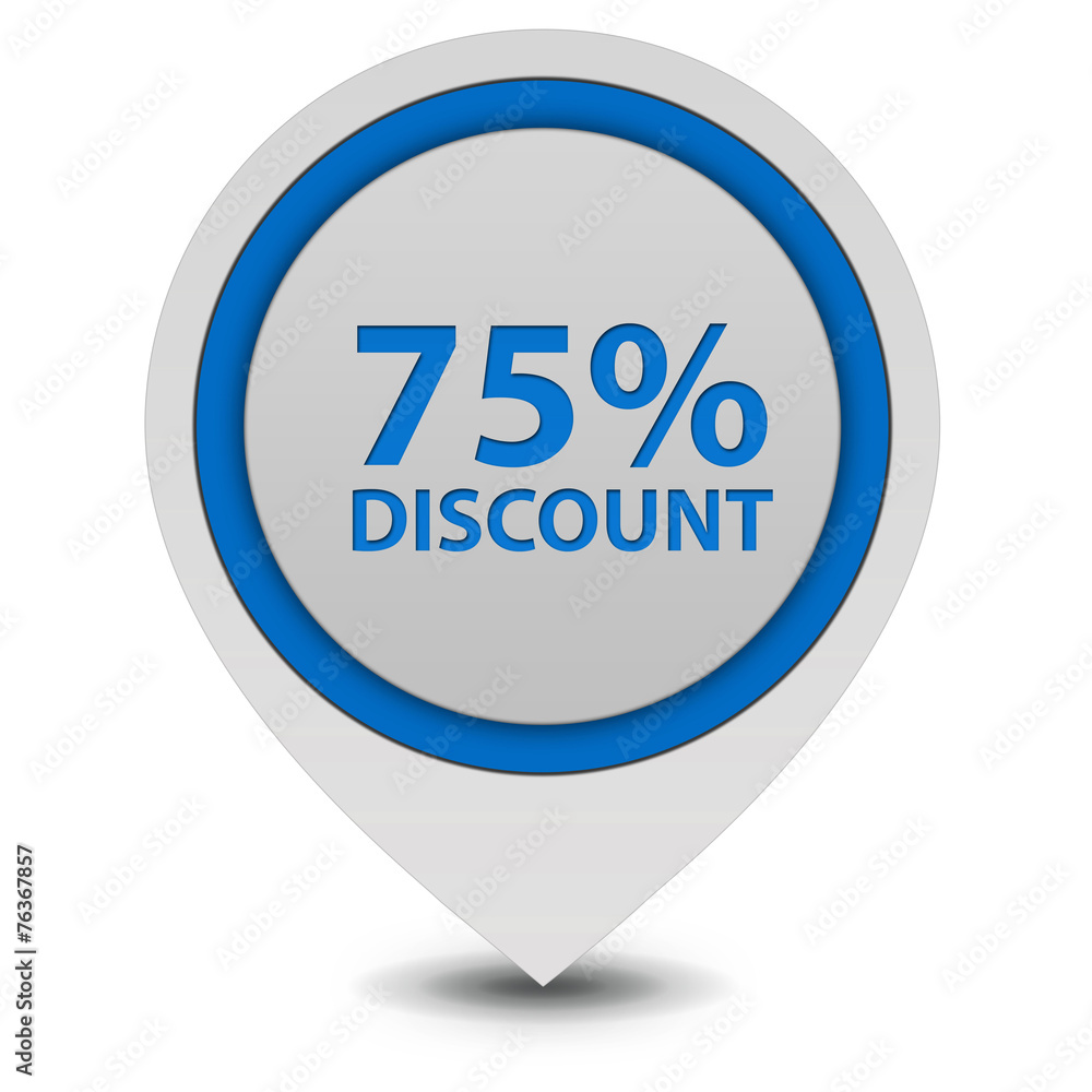 Discount 75 pointer icon on white background Discount 75 pointer icon on white background