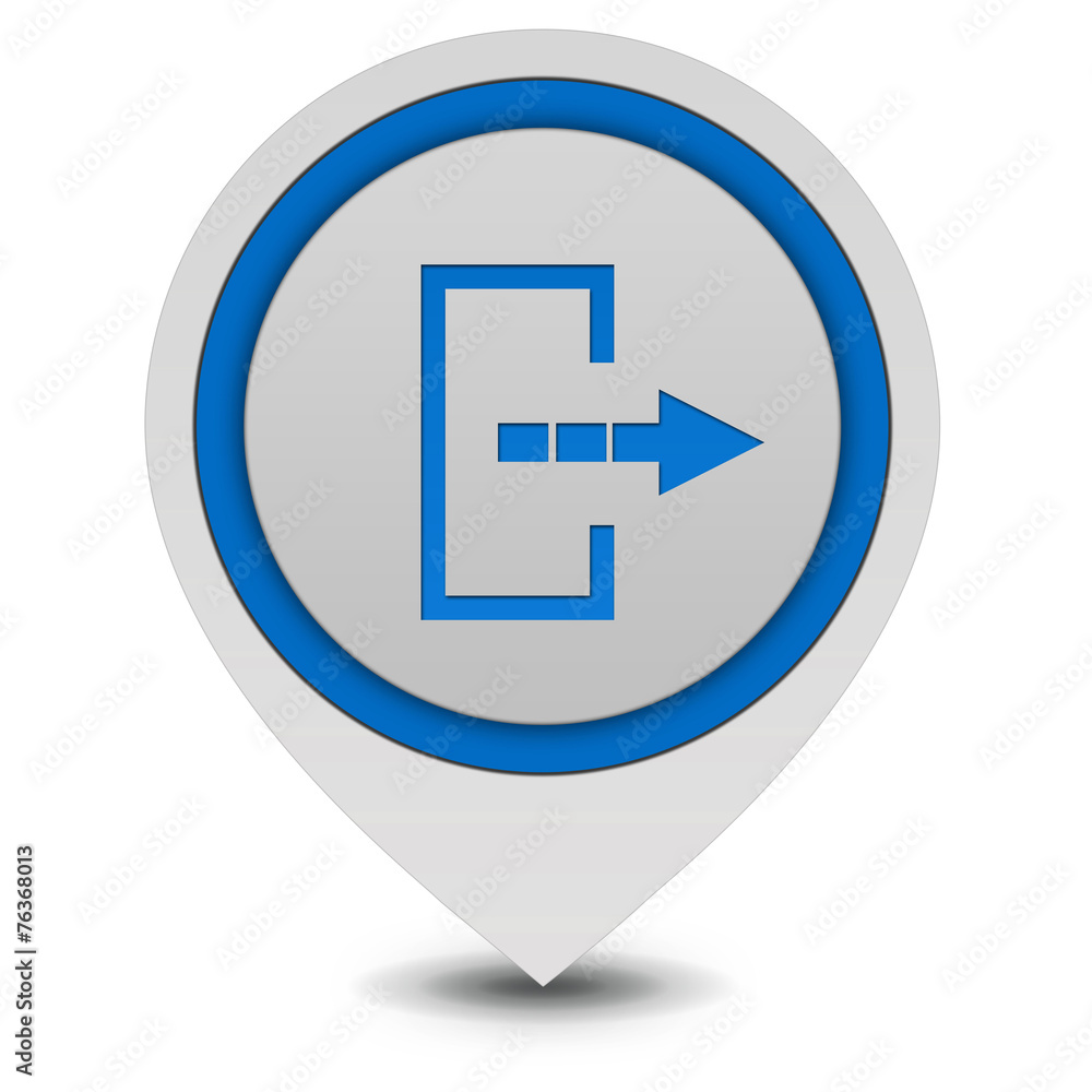 Logout pointer icon on white background Logout pointer icon on white background