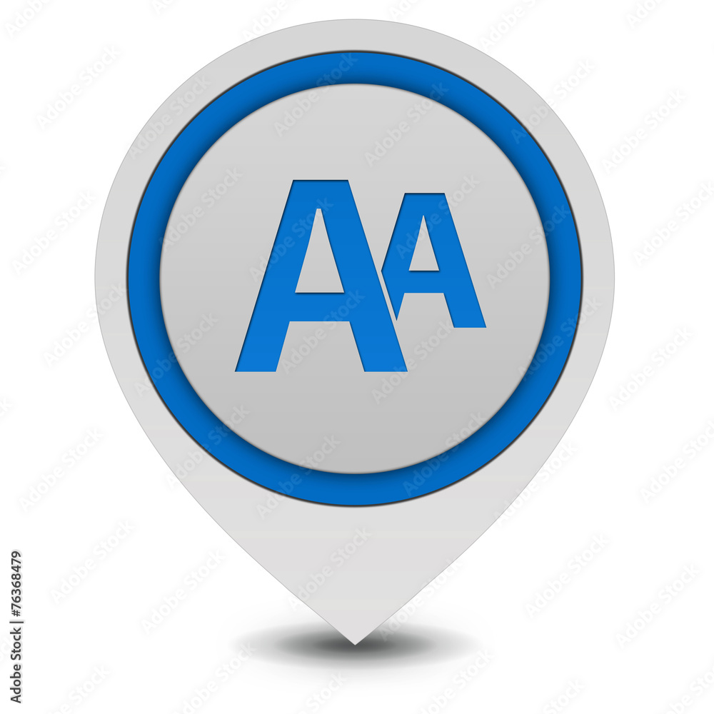 Alphabet pointer icon on white background Alphabet pointer icon on white background