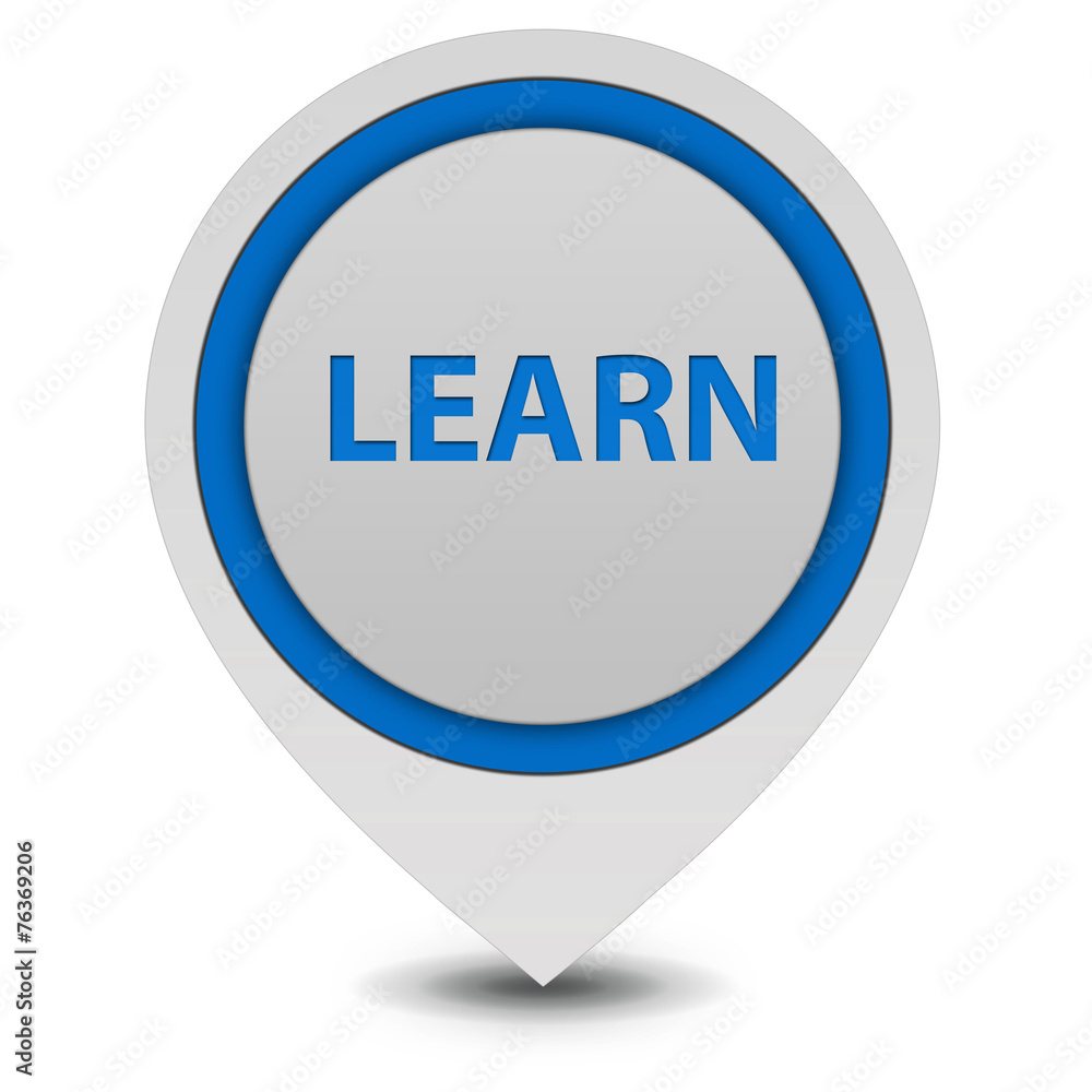 Learn pointer icon on white background Learn pointer icon on white background