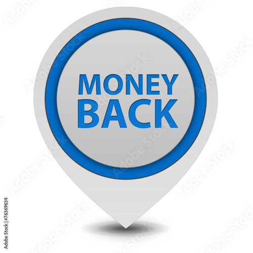 Money back pointer icon on white background