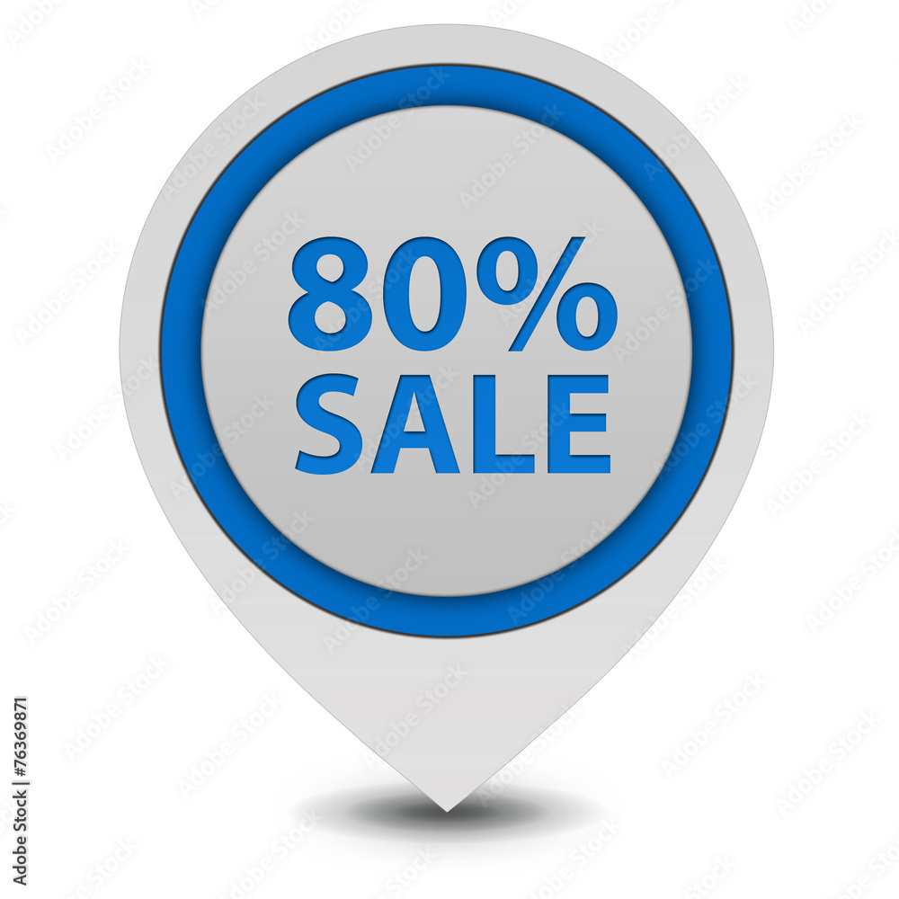 Sale eighty percent pointer icon on white background Sale eighty percent pointer icon on white background