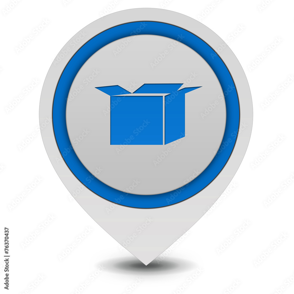 Box pointer icon on white background