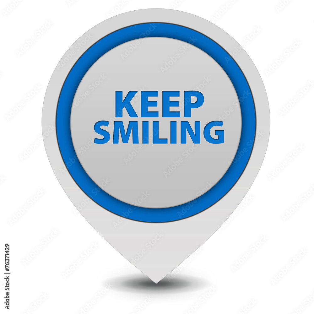 Keep smiling pointer icon on white background Keep smiling pointer icon on white background