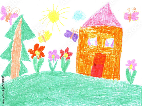 Child drawing of a house