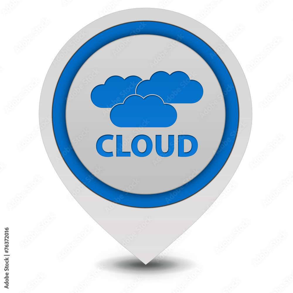 Cloud pointer icon on white background Cloud pointer icon on white background