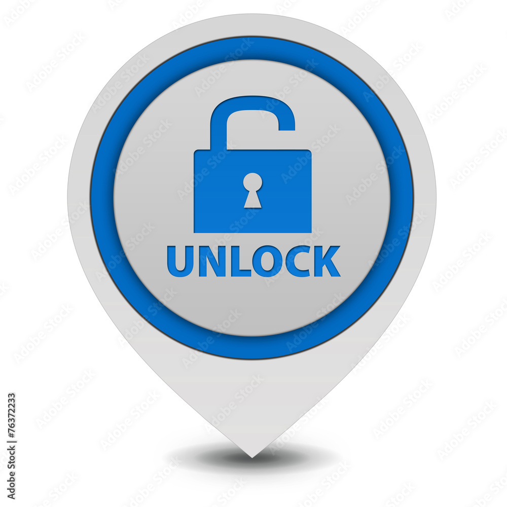 Unclock pointer icon on white background Unclock pointer icon on white background