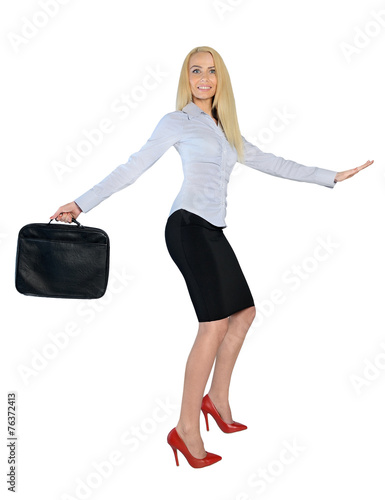 Business woman surf position